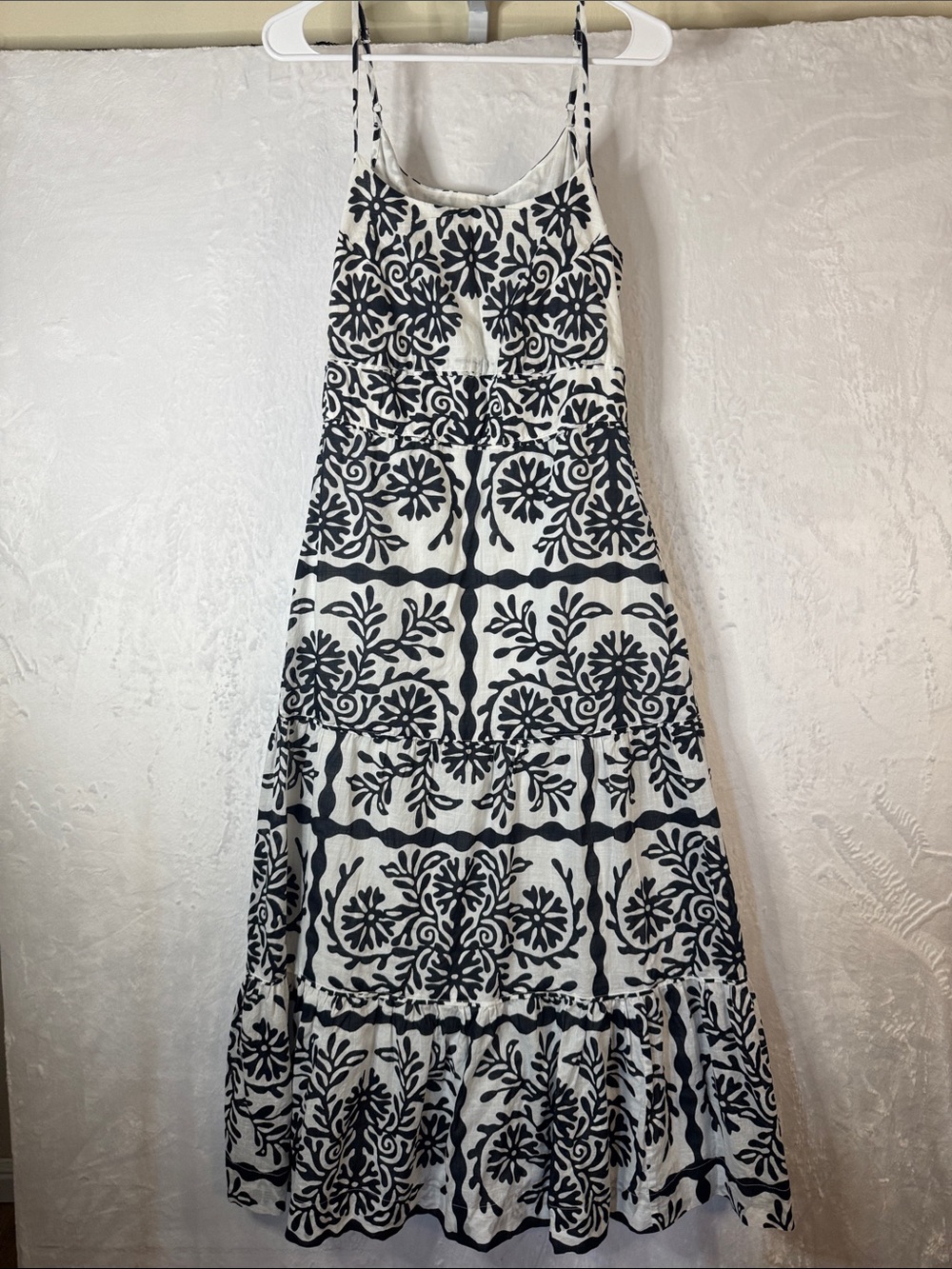 C & C California Black & White Patterned Cotton Maxi Medium